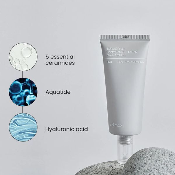 Celimax Dual Barrier Skin Wearable Cream Відновлювальний крем для чутливої та сухої шкіри, 50мл 2048 фото