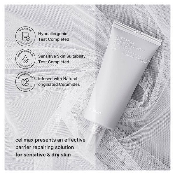 Celimax Dual Barrier Skin Wearable Cream Відновлювальний крем для чутливої та сухої шкіри, 50мл 2048 фото