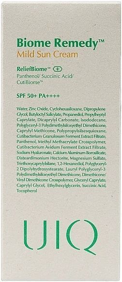 UIQ Biome Remedy&trade; Mild Sun Cream SPF 50+ PA++++ Сонцезахисний крем, 50мл 1911 фото