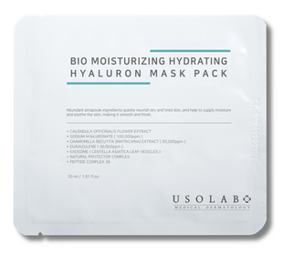 Usolab Bio Moisturizing Hydrating Hyaluron Mask Зволожуюча тканинна маска із заспокійливою та антивіковою дією, 30мл 2456 фото