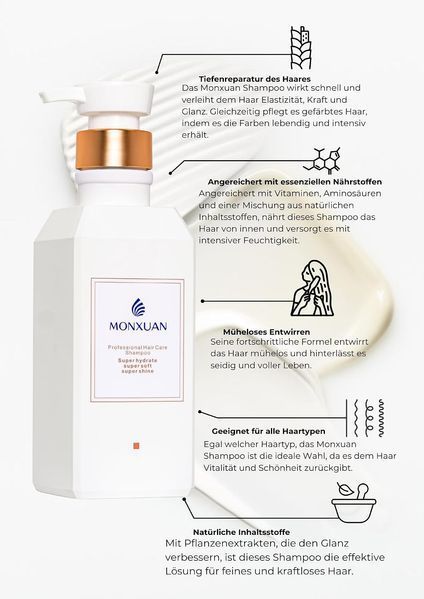 Monxuan Professional Hair Care Shampoo Шампунь для пошкодженого волосся, 380мл 2833 фото