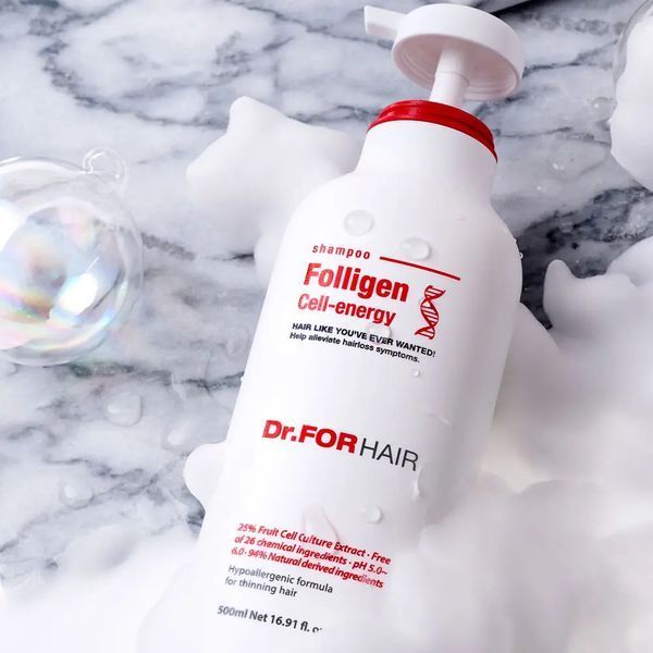 Dr.FORHAIR Folligen Cell Energy Шампунь для зміцнення та відновлення зрілого волосся, 500мл 2930 фото