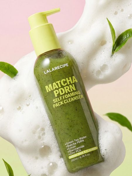LALARECIPE Matcha PDRN Self-Foaming Pack Cleanser Пінка для вмивання з Matcha PDRN комплексом, 200мл 2987 фото