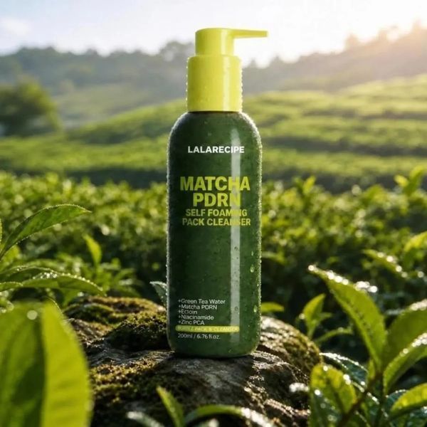 LALARECIPE Matcha PDRN Self-Foaming Pack Cleanser Пінка для вмивання з Matcha PDRN комплексом, 200мл 2987 фото