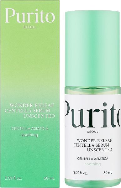 Purito Seoul Wonder Releaf Centella Serum Unscented Заспокійлива сироватка з центеллою без ефірних олій, 60мл 1867 фото