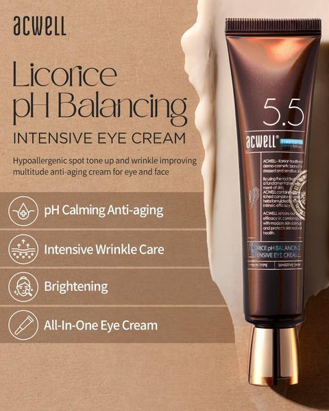 ACWELL Licorice pH Balancing Intensive Eye Cream Крем від темних кіл та набряків під очима, 30мл 2414 фото