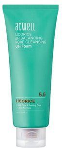 ACWELL Licorice pH Balancing Pore Cleansing Gel Foam Балансуюча пінка для очищення пор, 160мл 2415 фото