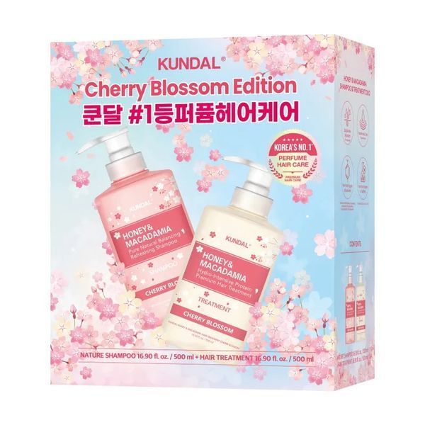 Kundal Gift Edition Cherry Blossom Set Набір засобів по догляду за волоссям, 500мл+500мл 2607 фото