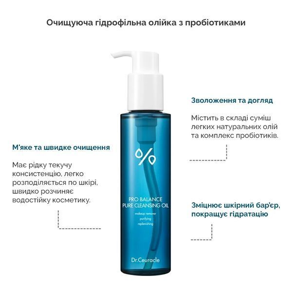 Dr.Ceuracle Pro Balance Cleansing Oil Очищуюча гідрофільна олійка з пробіотиками, 155мл 1138 фото