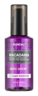 Kundal Macadamia Ultra Hair Serum Baby Powder Сироватка для волосся зволожуюча "Дитяча присипка", 100мл 2385 фото