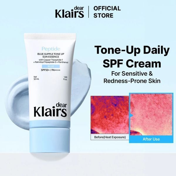 DEAR, KLAIRS Blue Supple Tone Up Sun Essence SPF50+ PA++++ Сонцезахисна есенція з tone-up ефектом, 50мл 3039 фото