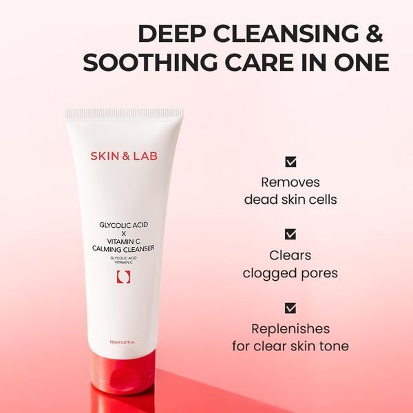 SKIN&LAB Glycolic Acid &times; Vitamin C Calming Cleanser Заспокійливий гель для очищення з гліколевою кислотою та вітаміном C, 150мл 2667 фото