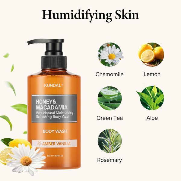 Kundal Honey & Macadamia Body Wash Amber Vanilla Гель для душу "Амбра Ваніль", 500мл 2620 фото