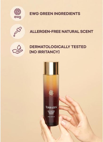 Terrazen Age Control Treatment Essence Омолоджувальна есенція з природним комплексом проти зморшок, 150мл 2333 фото