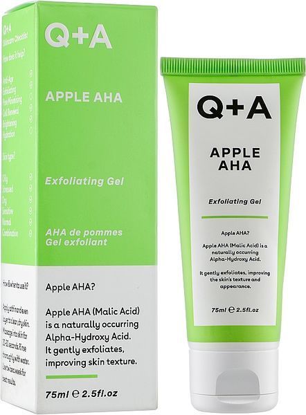 Q+A Apple AHA Exfoliating Gel Відлущуючий гель для обличчя з кислотами, 75мл 583 фото