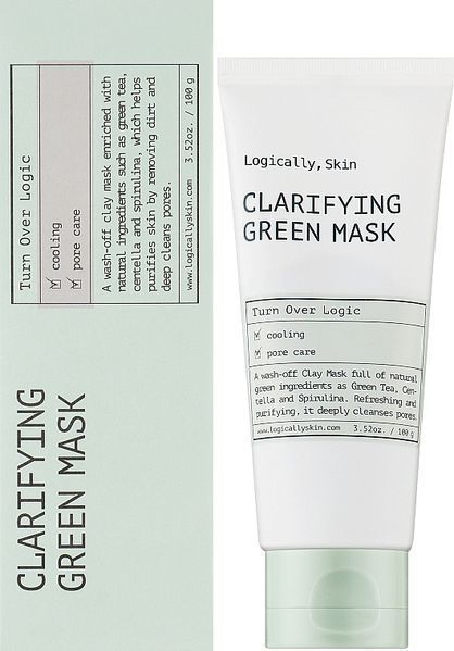 Logically, Skin Clarifying Green Mask Очищувальна маска з глиною та спіруліною, 100г 1185 фото
