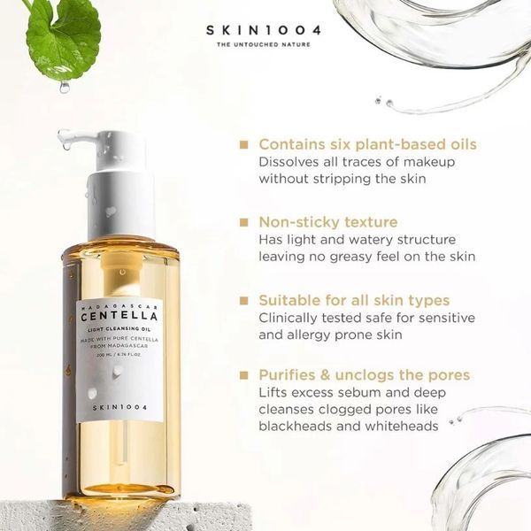 Skin 1004 Madagascar Centella Light Cleansing Oil Легка очищуюча олія з екстрактом центелли азіатської, 200мл 2043 фото