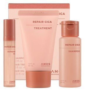 AMOS Professional Repair Cica Trial Kit Набір мініатюр продуктів для пошкодженого волосся 2818 фото