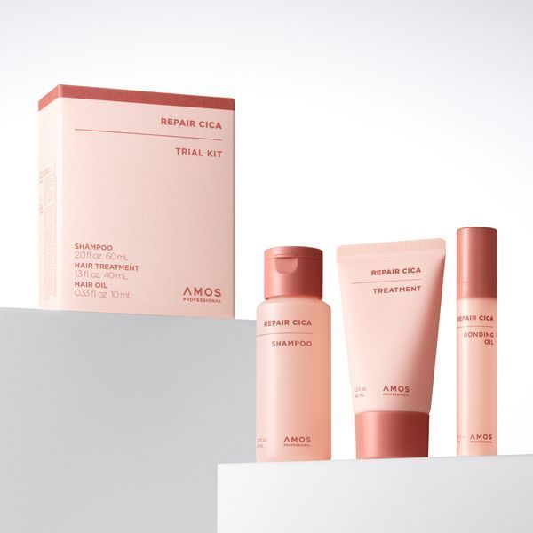 AMOS Professional Repair Cica Trial Kit Набір мініатюр продуктів для пошкодженого волосся 2818 фото