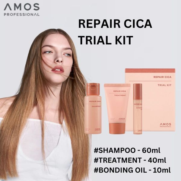 AMOS Professional Repair Cica Trial Kit Набір мініатюр продуктів для пошкодженого волосся 2818 фото