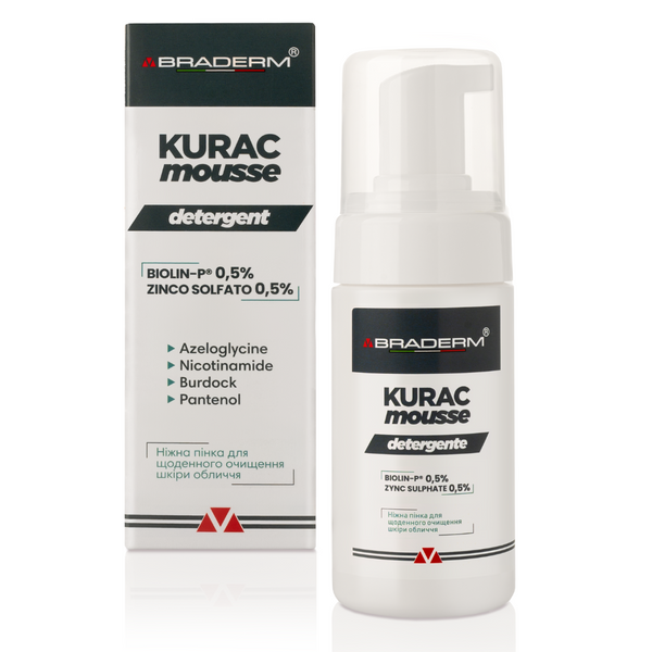 Braderm Kurac Cleansing Mousse Пінка для вмивання, 100мл 1804 фото