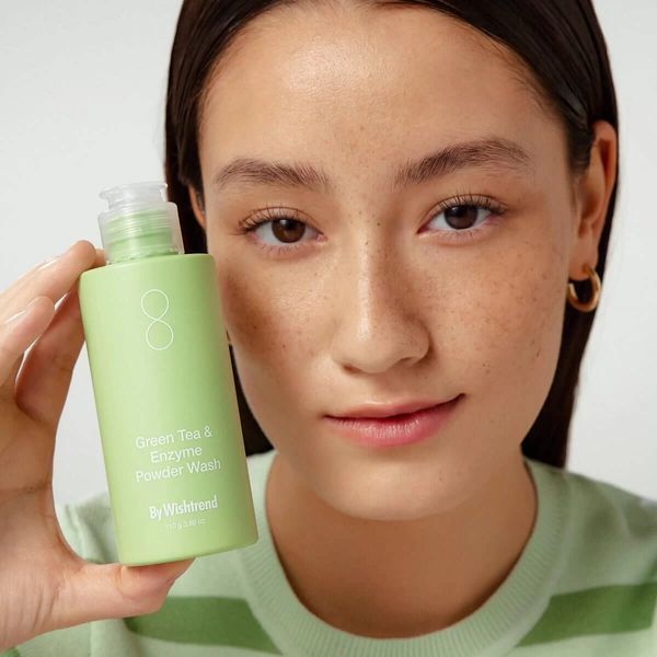 BY WISHTREND Green Tea & Enzyme Powder Wash Пудра ензимна для вмивання з ароматом матчі, 110г 2725 фото