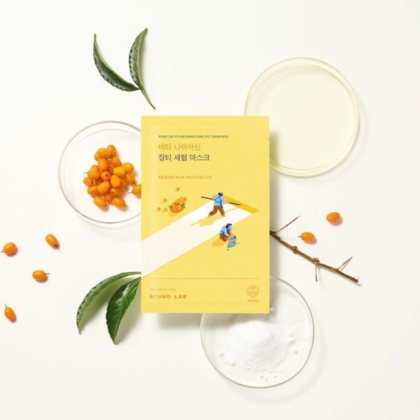 ROUND LAB Vita Niacinamide Dark Spot Serum Mask Освітлювальна тканинна маска з вітаміном C та ніацинамідом, 20мл 2144 фото