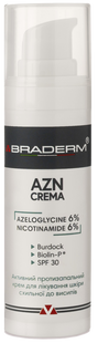 Braderm AZN Cream Денний зволожувальний крем з пребіотиками SPF 30, 30мл 1805 фото